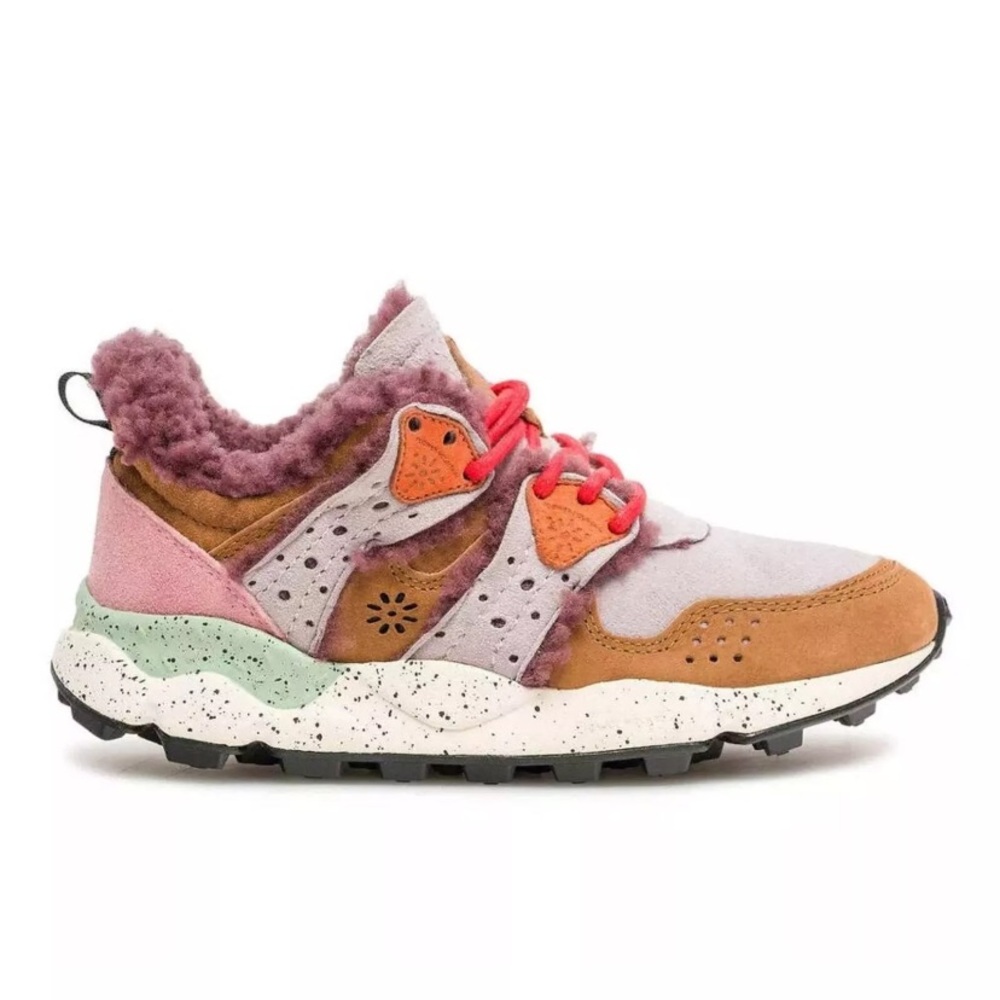 Flower Mountain Corax Sneaker Suede Shearling Violet Size EU 38 US 7